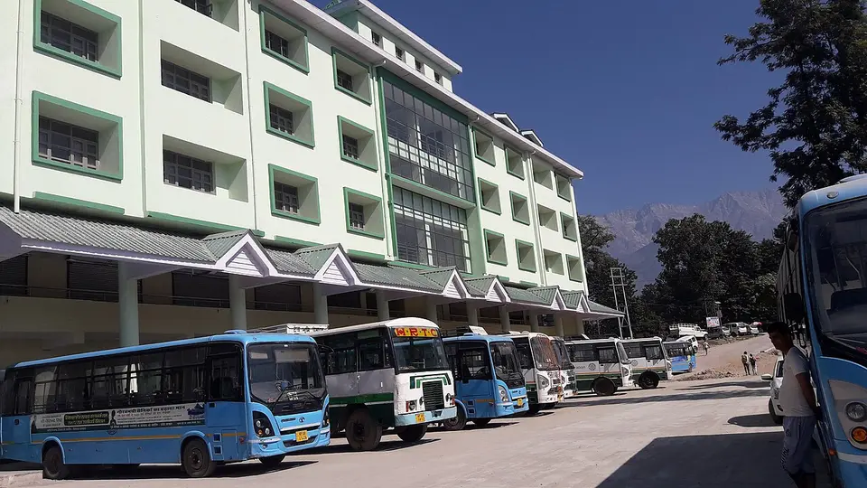 Buses parked outside the Nagrota Bagwan bus stand